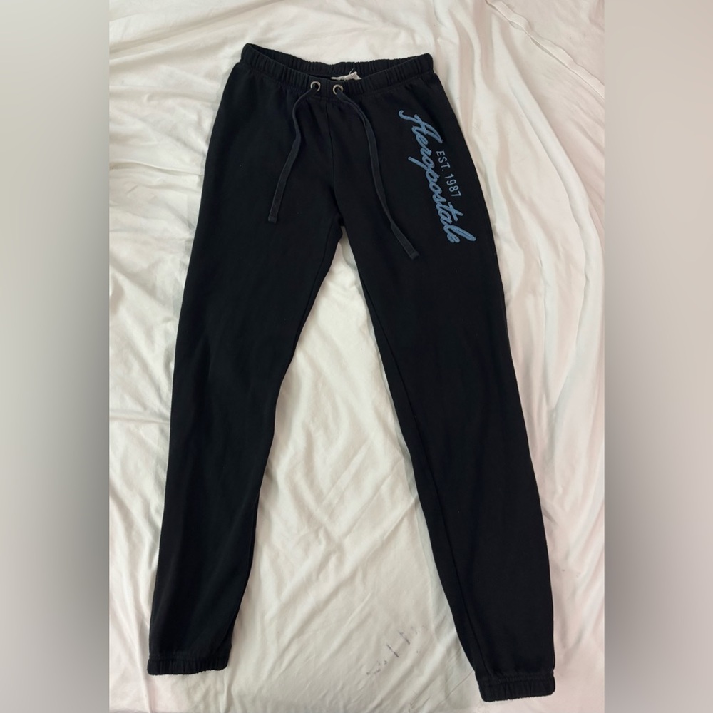 Aeropostale Y2K Black Seat Pants With Blue Spellout Woman’s Small